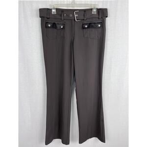 Vintage Y2K No Boundaries Pants Low Rise Flare Gray Punk Vanguard Emo Grunge